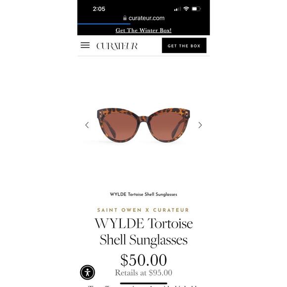 NWT Saint Owen X Curateur WYLDE Tortoise Sunglasses w Logo Case - Black & Brown - Picture 3 of 9